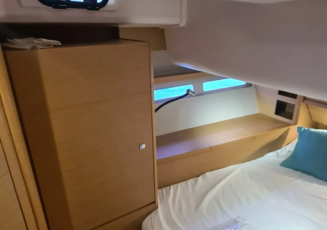 Cabin on Premium, a Dufour 56 Exclusive sailboat at Castellammare del Golfo, Italy