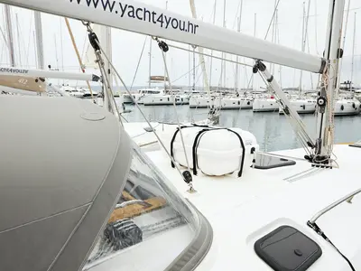 Deck of California, a Elan Impression 45 sailboat at Grad Kaštela, Croatia