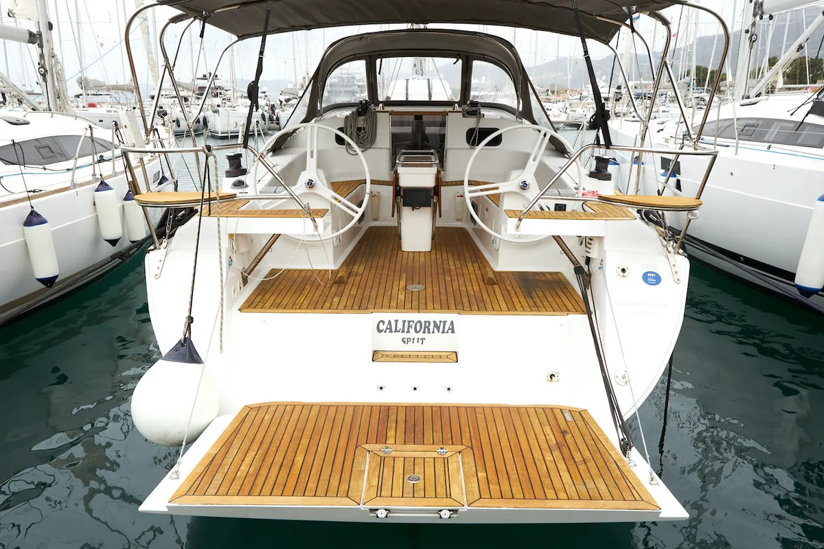 Exterior view of California, a Elan Impression 45 sailboat at Grad Kaštela, Croatia
