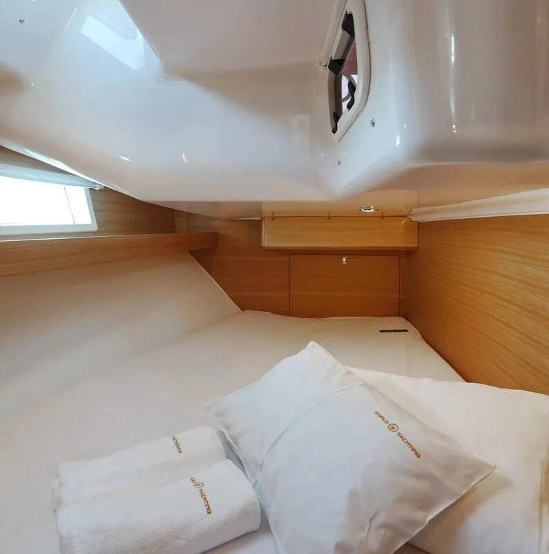 Cabin on REBEL YELL, a Elan Impression 45.1 sailboat at Pula, Croatia