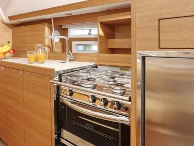Galley of REBEL YELL, a Elan Impression 45.1 sailboat at Pula, Croatia