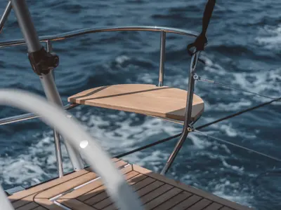 Cockpit of REBEL YELL, a Elan Impression 45.1 sailboat at Pula, Croatia