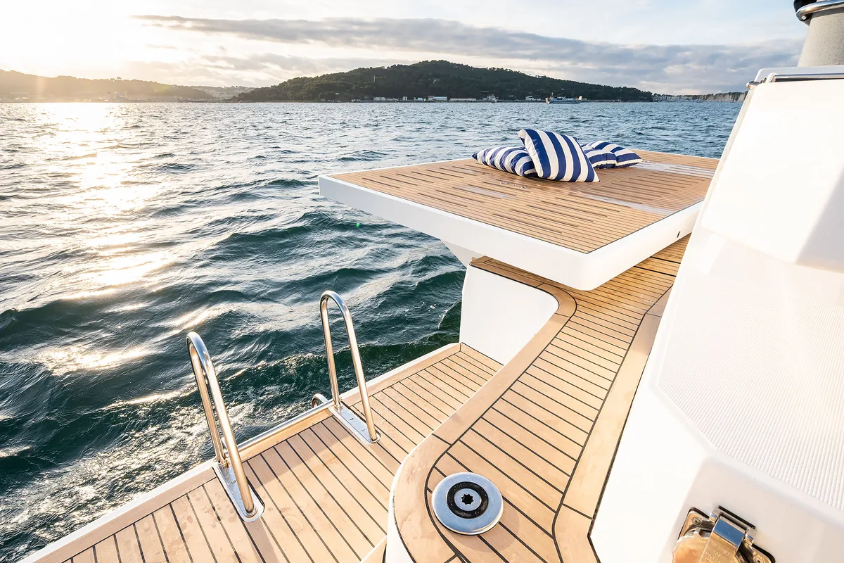 Deck of Lumière, a Bali 5.2 catamaran at Općina Sukošan, Croatia