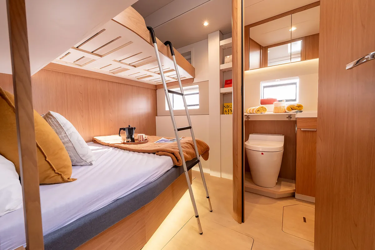 Cabin on Lumière, a Bali 5.2 catamaran at Općina Sukošan, Croatia