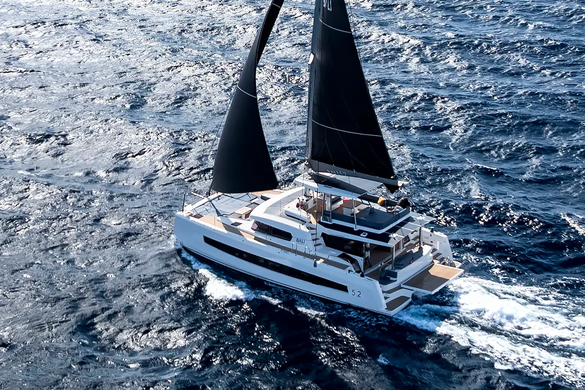 Exterior view of Lumière, a Bali 5.2 catamaran at Općina Sukošan, Croatia