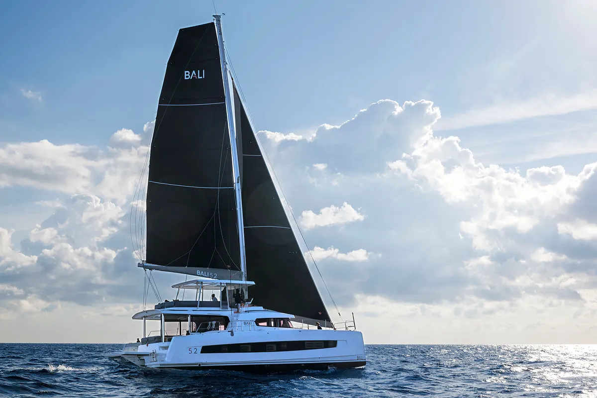 Exterior view of Lumière, a Bali 5.2 catamaran at Općina Sukošan, Croatia