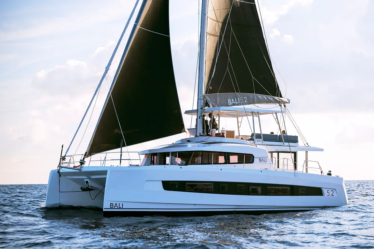 Exterior view of Lumière, a Bali 5.2 catamaran at Općina Sukošan, Croatia