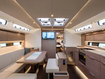 Salon of Orsasei - Owner version, A/C, Water maker, Solar Panel, a Hanse 460 sailboat at Cannigione, Italy