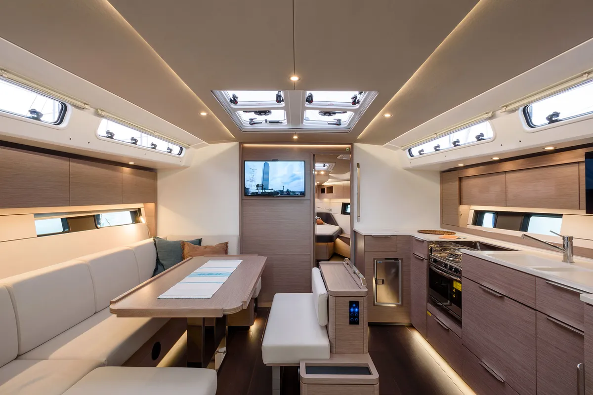 Salon of Orsasei - Owner version, A/C, Water maker, Solar Panel, a Hanse 460 sailboat at Cannigione, Italy