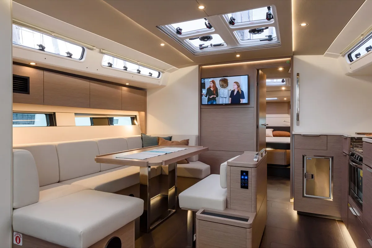 Salon of Orsasei - Owner version, A/C,  Water maker, Solar Panel, a Hanse 460 sailboat at Cannigione, Italy