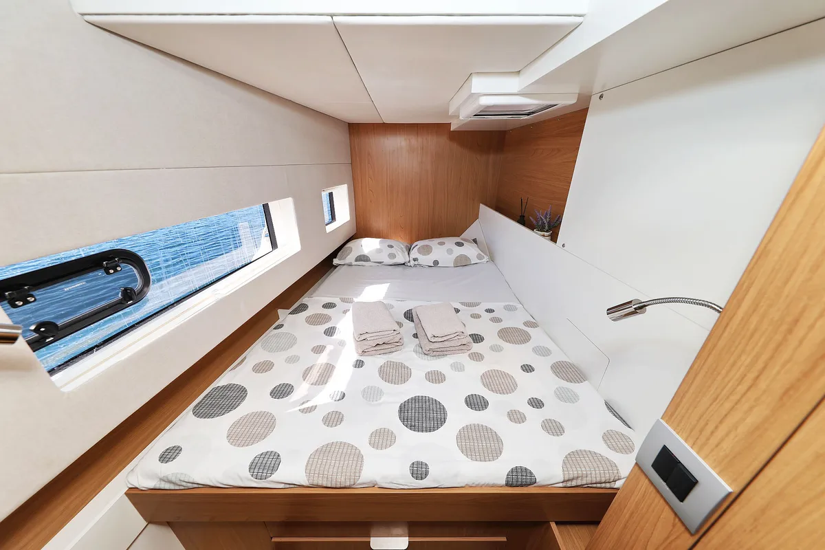 Cabin on Arpina, a Bali Catsmart catamaran at Grad Šibenik, Croatia