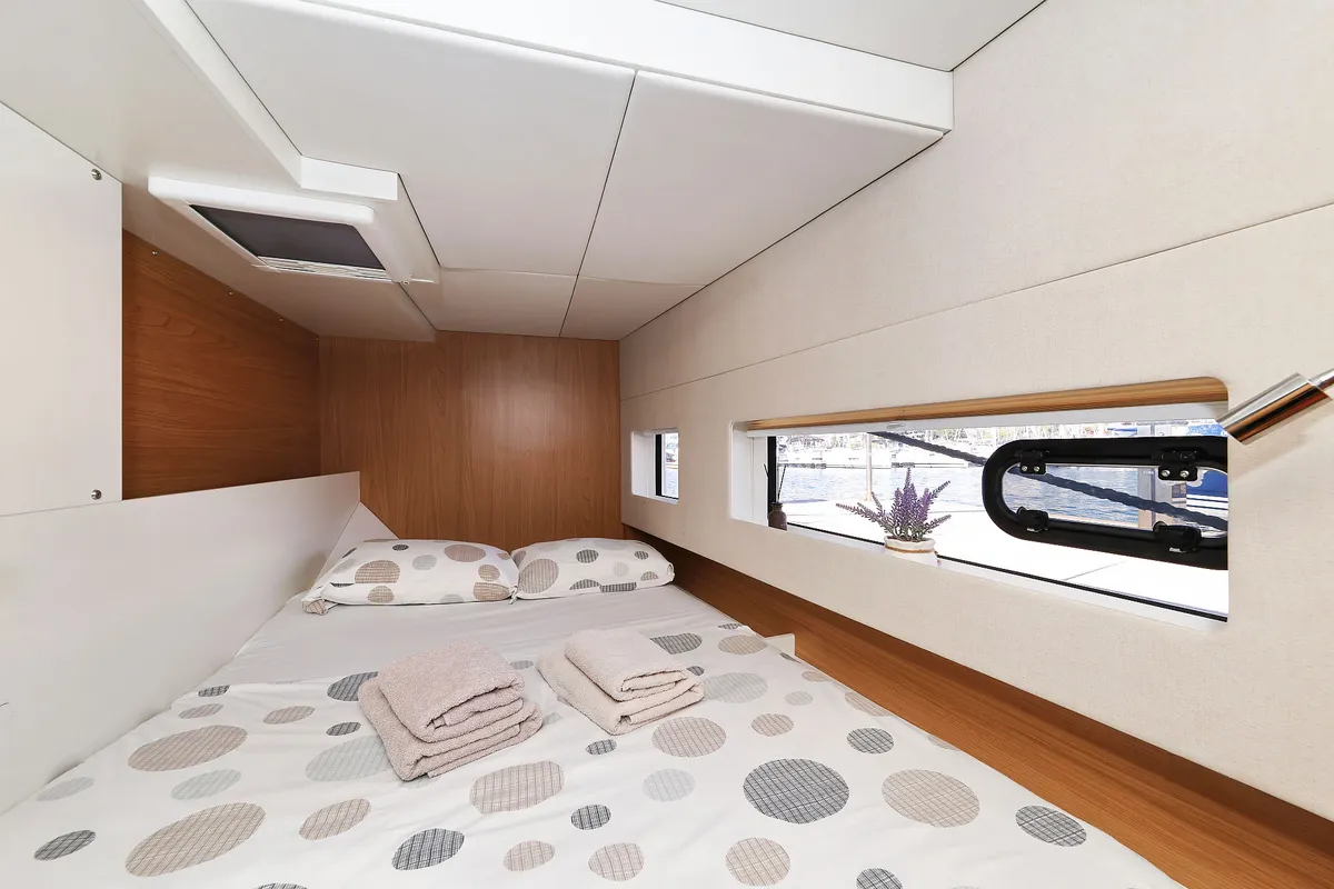 Cabin on Arpina, a Bali Catsmart catamaran at Grad Šibenik, Croatia