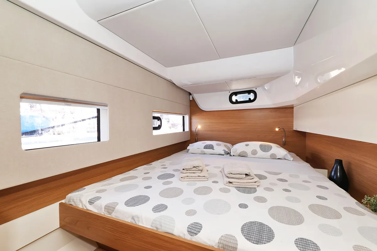 Cabin on Arpina, a Bali Catsmart catamaran at Grad Šibenik, Croatia
