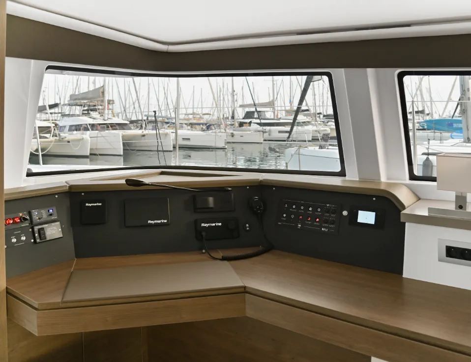 Cabin on E. M, a Bali 4.6 catamaran at Athens, Greece