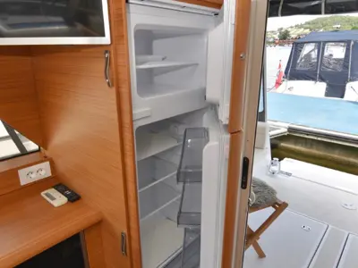 Galley of Helgeroa, a Greenline 39 motor yacht at Porsgrunn, Norway
