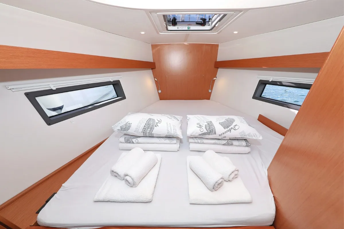 Cabin on Summertime, a Bavaria C42 sailboat at Pirovac, Croatia