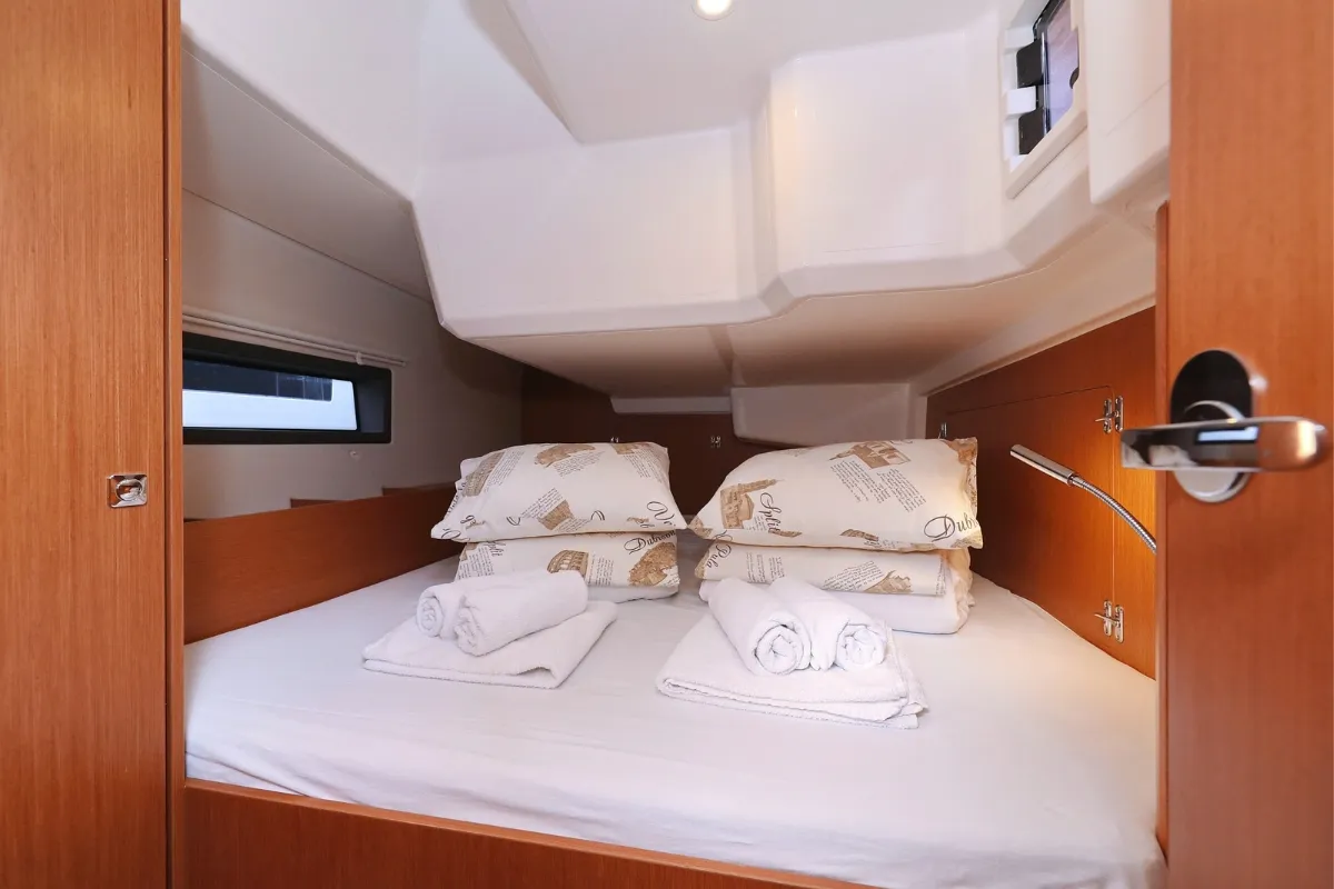 Cabin on Summertime, a Bavaria C42 sailboat at Pirovac, Croatia
