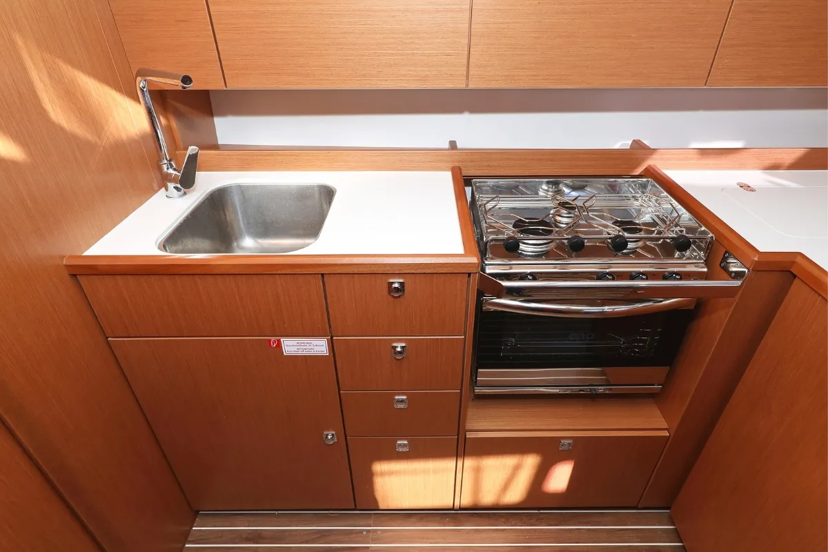 Galley of Summertime, a Bavaria C42 sailboat at Pirovac, Croatia