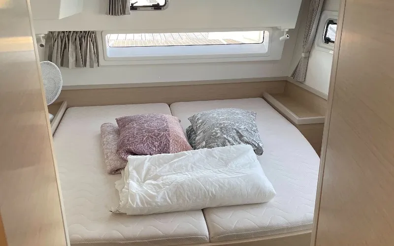 Cabin on Aventura, a Lagoon 42 OW catamaran at Ventimiglia, Italy