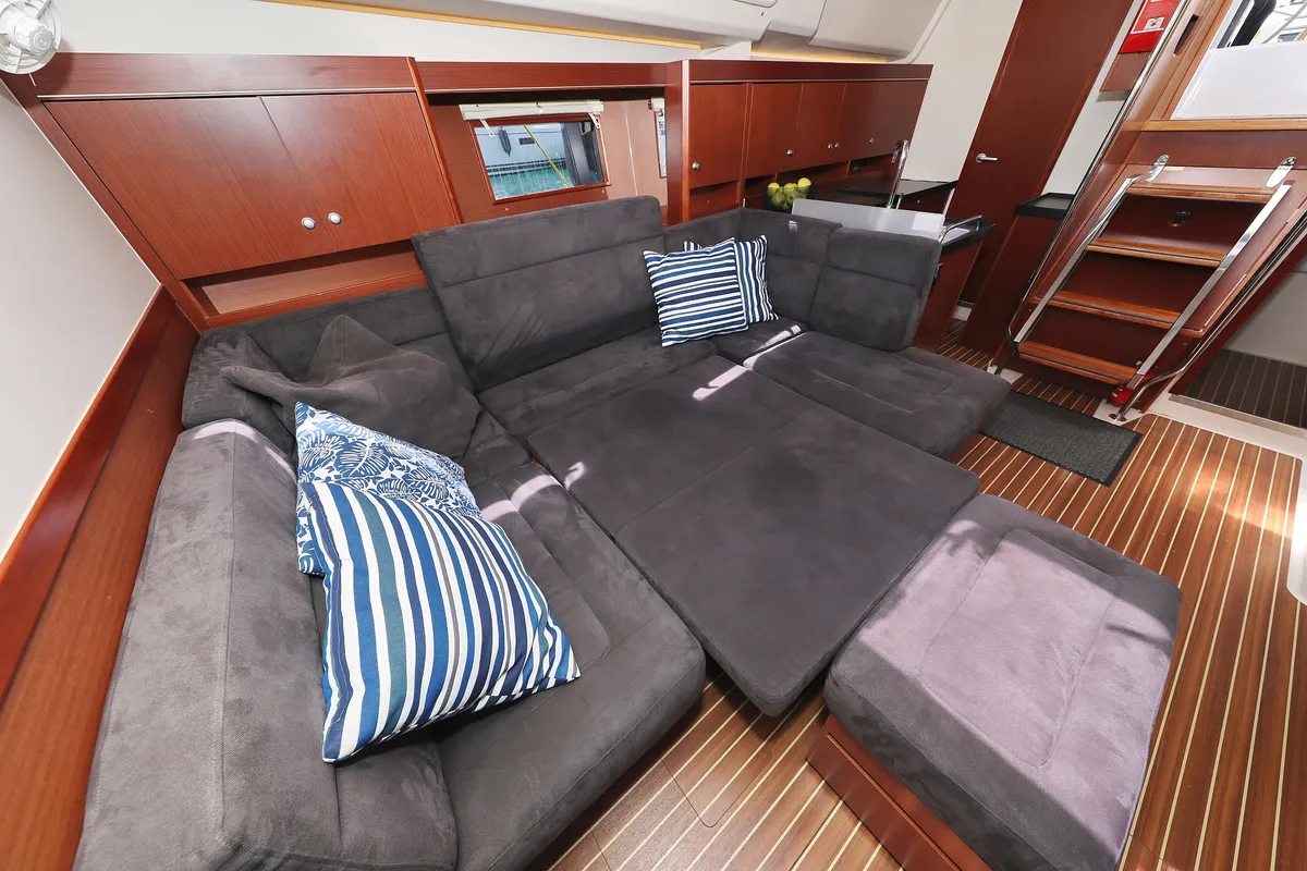 Salon of Bare Necessities, a Hanse 455 sailboat at Grad Kaštela, Croatia