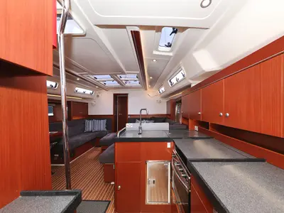 Galley of Bare Necessities, a Hanse 455 sailboat at Grad Kaštela, Croatia