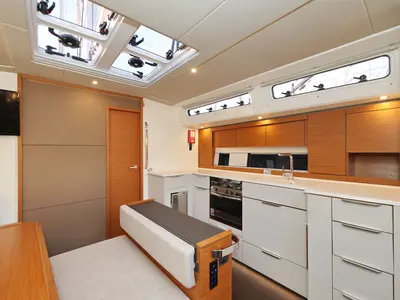 Galley of Alma - OW, a Hanse 510 sailboat at Seget Donji, Croatia