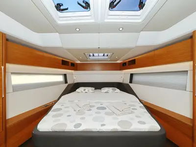 Cabin on Alma, a Hanse 510 sailboat at Seget Donji, Croatia