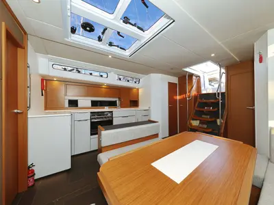 Salon of Alma, a Hanse 510 sailboat at Seget Donji, Croatia