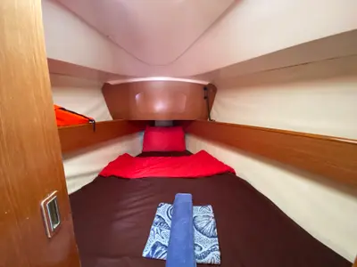 Cabin on Zarif, a Jeanneau Sun Odyssey 32 sailboat at Fethiye, Turkey