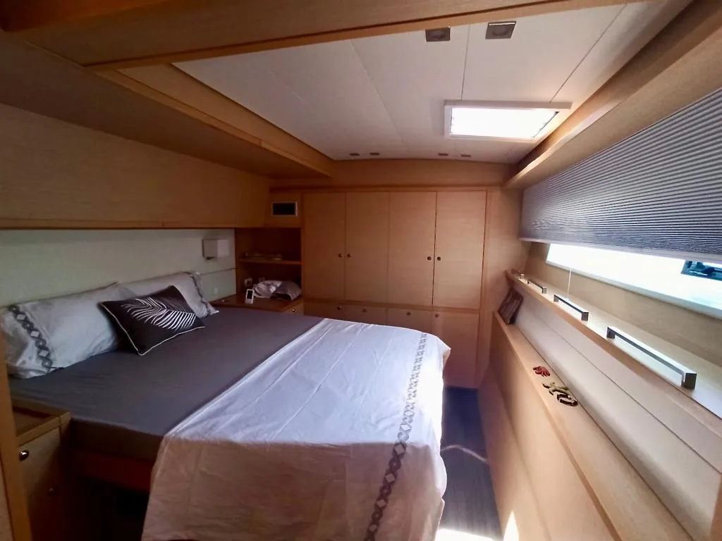 Cabin on Camaron, a Lagoon 620 catamaran at Bodrum, Turkey