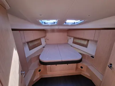Cabin on Eileen, a Bavaria C46 sailboat at Zadar, Croatia