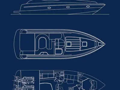 Floor plan of NN4, a Bruno Abatte Primatist G 41.2 motor yacht at Olbia, Italy