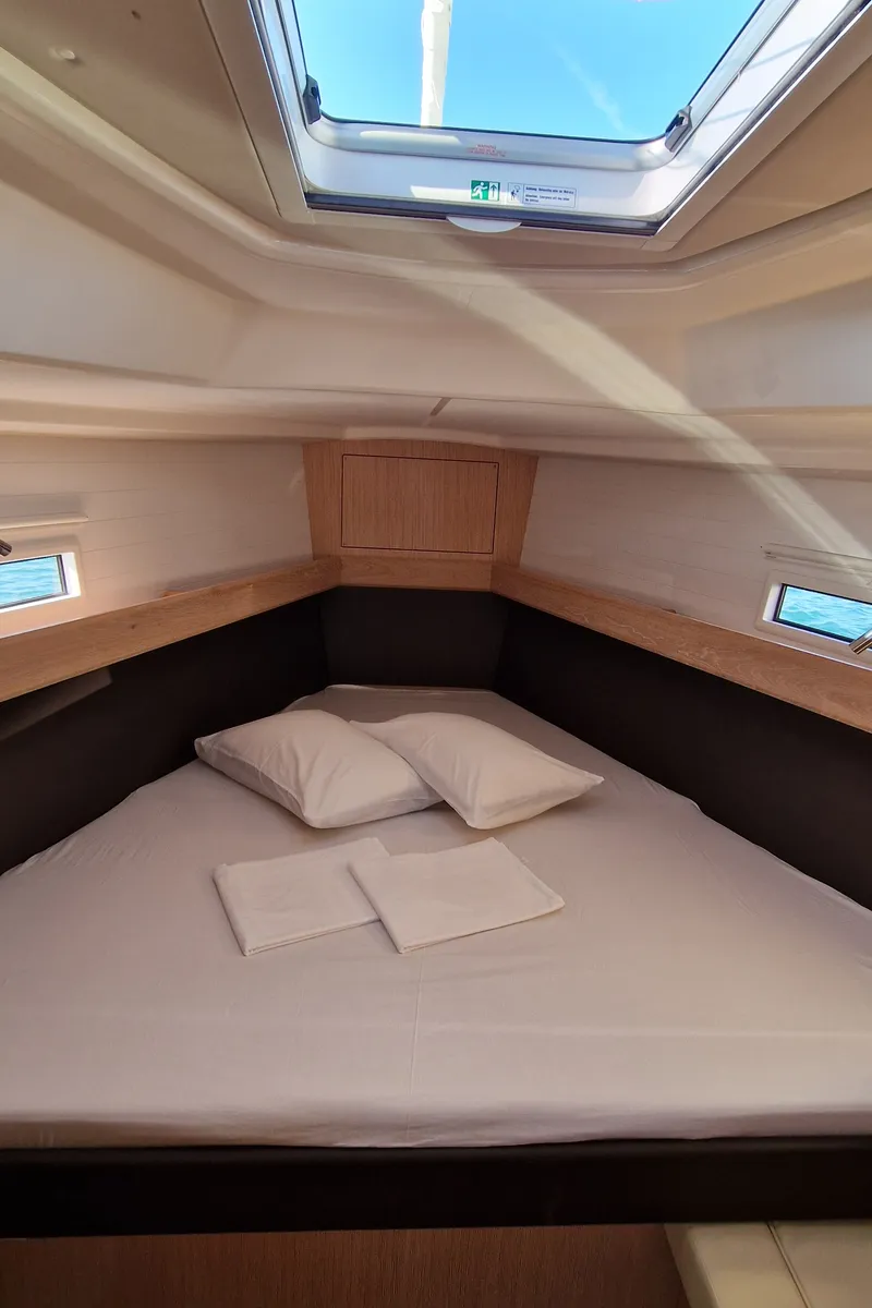 Cabin on Sayra, a Bavaria Cruiser 37 sailboat at Murter, Croatia