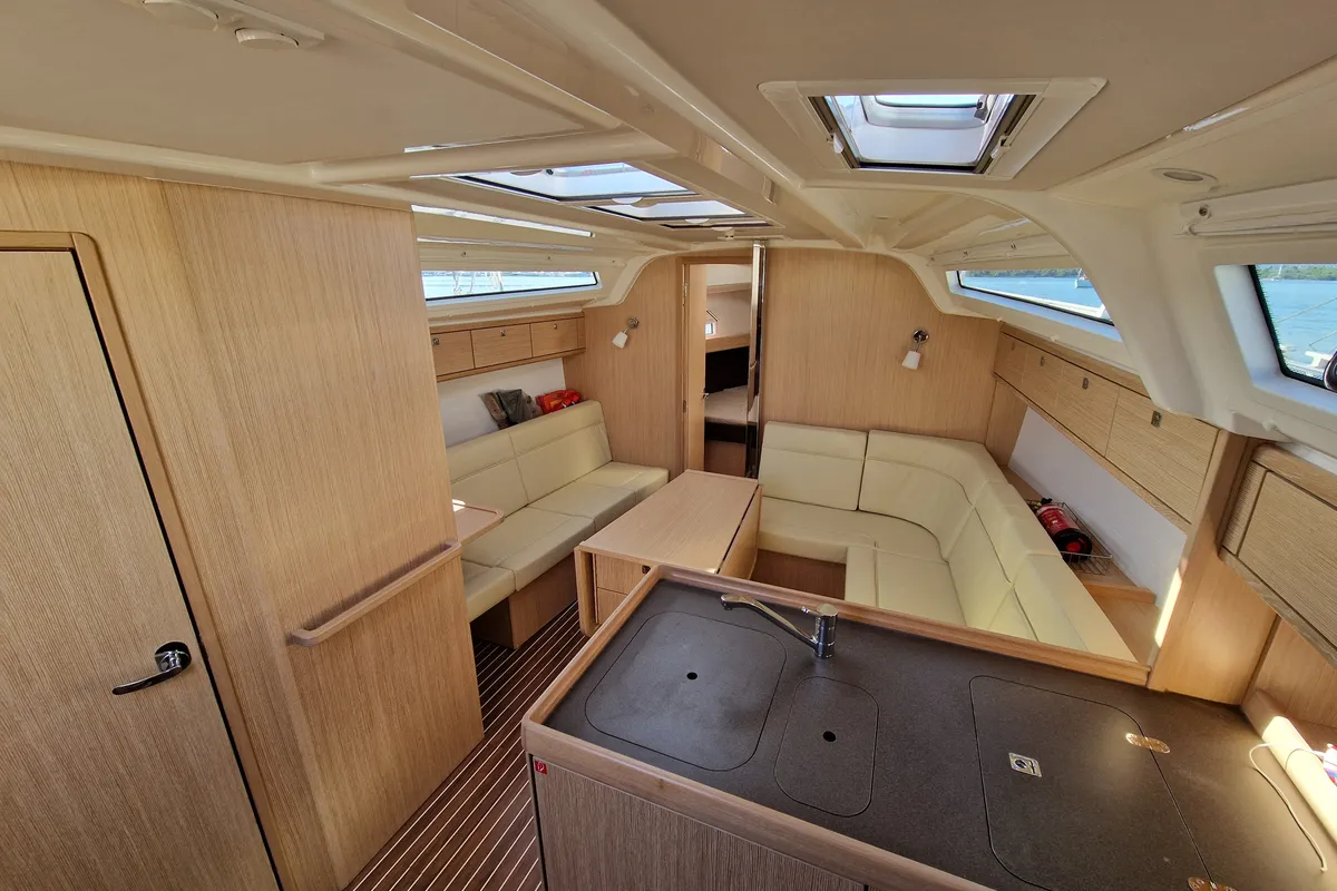 Salon of Sayra, a Bavaria Cruiser 37 sailboat at Murter, Croatia