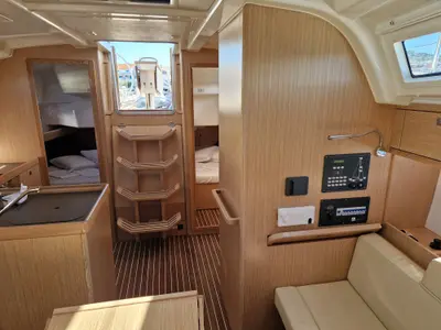 Galley of Sayra, a Bavaria Cruiser 37 sailboat at Murter, Croatia