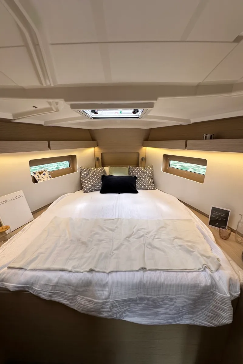 Cabin on Aquarius, a Beneteau Oceanis 37.1 sailboat at Olbia, Italy