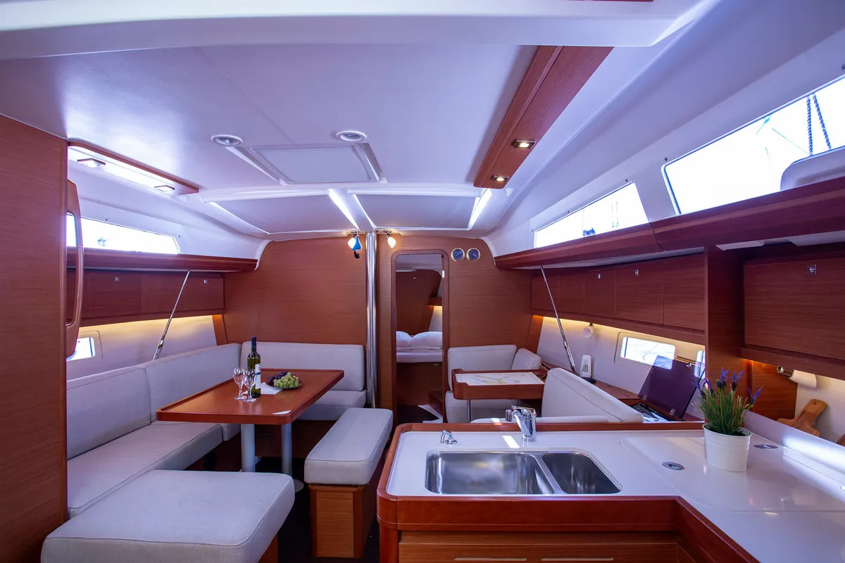 Cabin on Skyra, a Dufour 412 GL sailboat at Grad Pula, Croatia