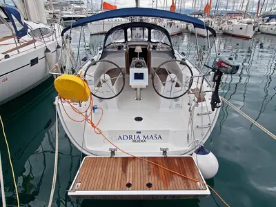 Cockpit of Adria Maša, a Bavaria Cruiser 34 sailboat at Split, Croatia