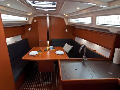 Salon of Adria Maša, a Bavaria Cruiser 34 sailboat at Split, Croatia