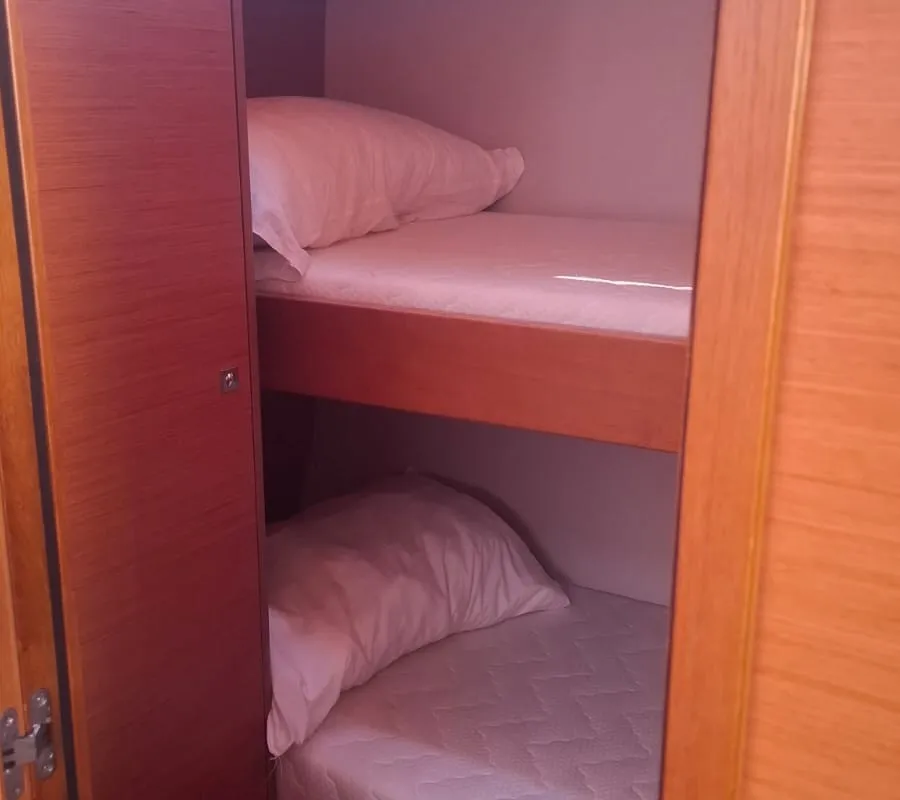 Cabin on Atua, a Dufour 530 sailboat at Tonnarella, Italy