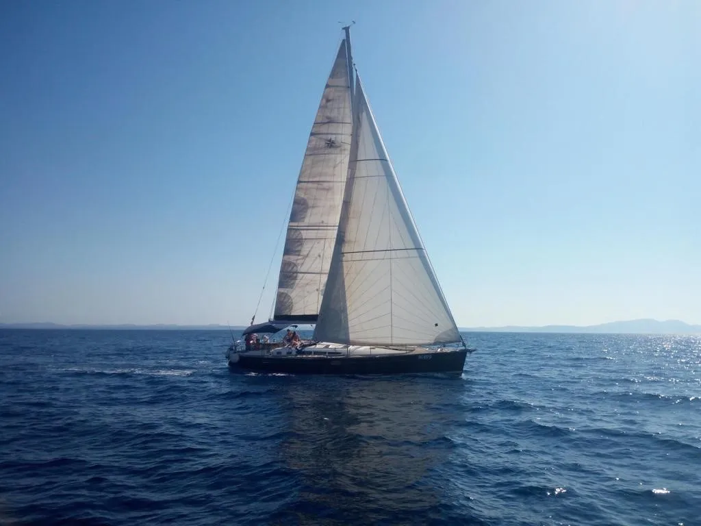 Exterior view of Don Pepe, a Jeanneau Sun Odyssey 49 sailboat at Santa Maria di Leuca, Italy