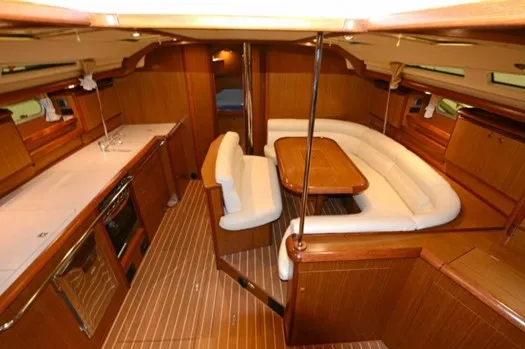 Salon of Don Pepe, a Jeanneau Sun Odyssey 49 sailboat at Santa Maria di Leuca, Italy