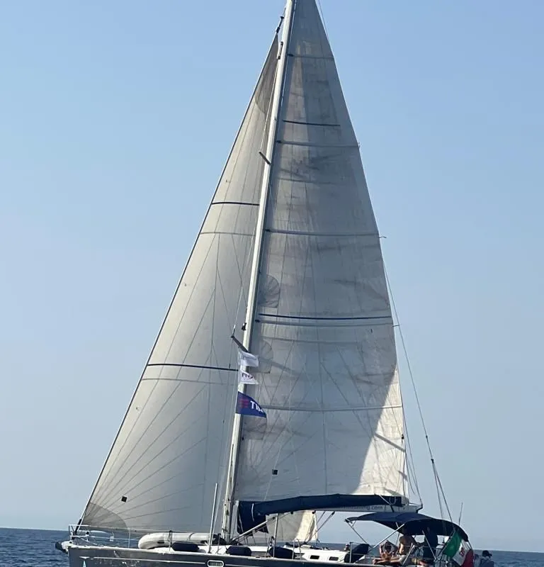 Don Pepe, a Jeanneau Sun Odyssey 49 sailboat at Santa Maria di Leuca, Italy