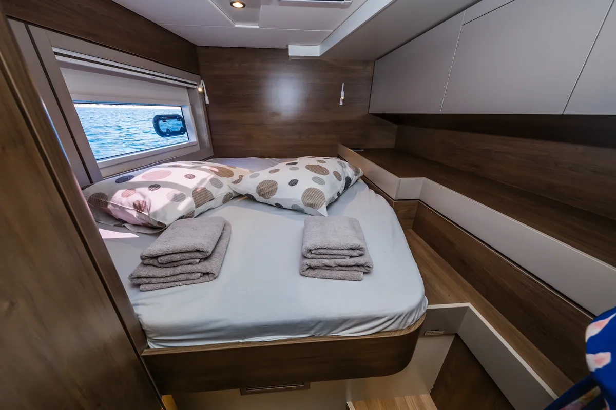 Cabin on Sunshine, a Bali 4.6 catamaran at Seget Donji, Croatia