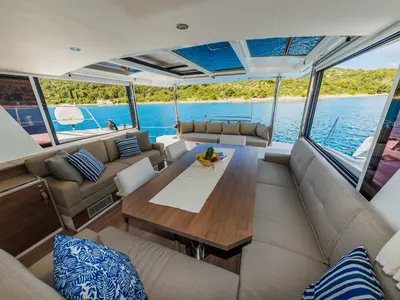 Salon of Sunshine, a Bali 4.6 catamaran at Seget Donji, Croatia