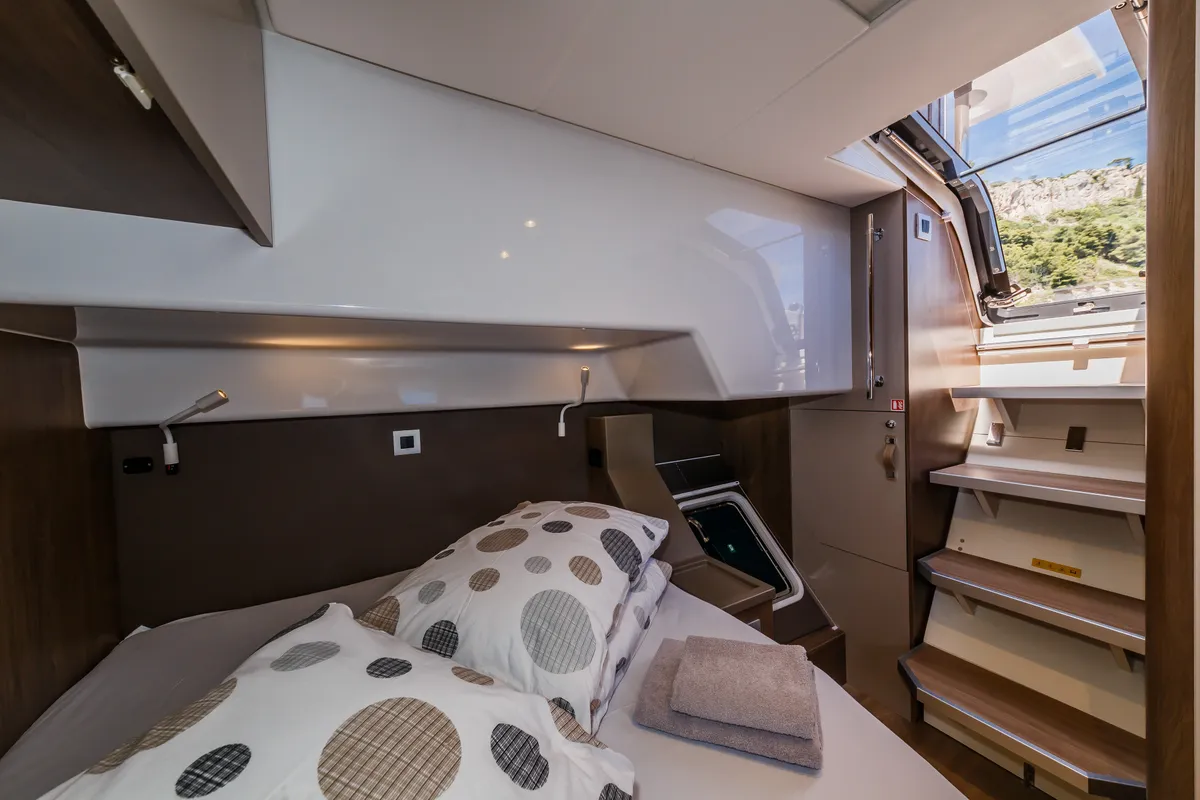 Cabin on Sunshine, a Bali 4.6 catamaran at Seget Donji, Croatia