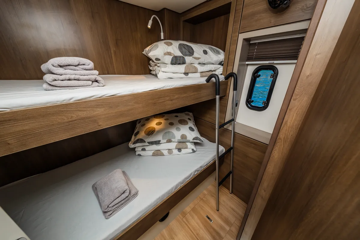 Cabin on Sunshine, a Bali 4.6 catamaran at Seget Donji, Croatia