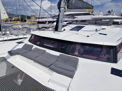 Deck of Sun Office, a Fountaine Pajot Elba 45 - 4 + 2 cab. catamaran at Trogir, Croatia