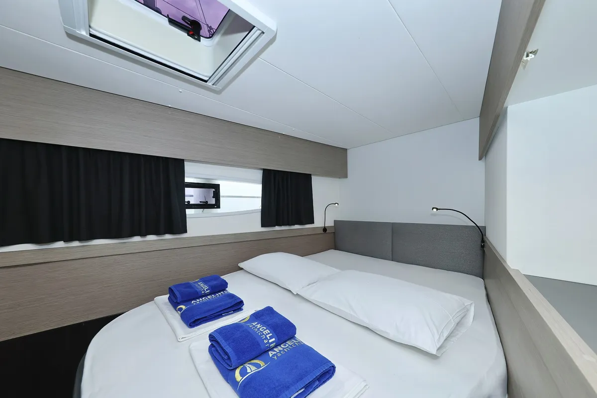 Cabin on Sun Office, a Fountaine Pajot Elba 45 - 4 + 2 cab. catamaran at Trogir, Croatia