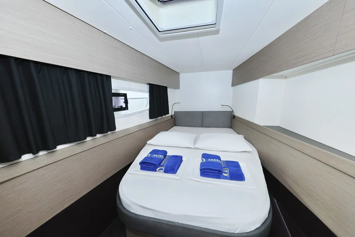 Cabin on Sun Office, a Fountaine Pajot Elba 45 - 4 + 2 cab. catamaran at Trogir, Croatia